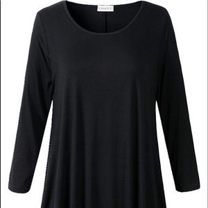 Women 3/4 Sleeve Tunic Top Loose Fit Flare T-Shirt